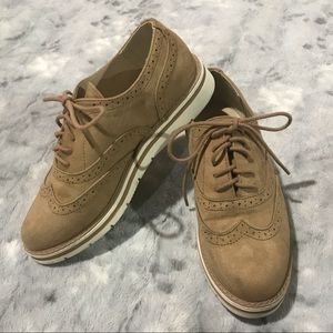 LUSTHAVE Tinsley lace up natural platform sneakers